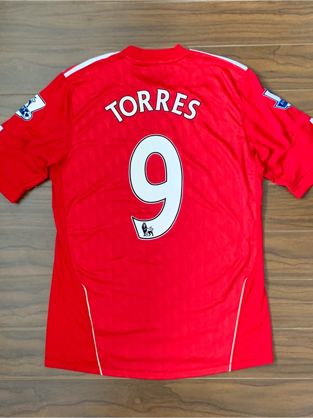 adidas Red Home Soccer Jersey with White Number 9